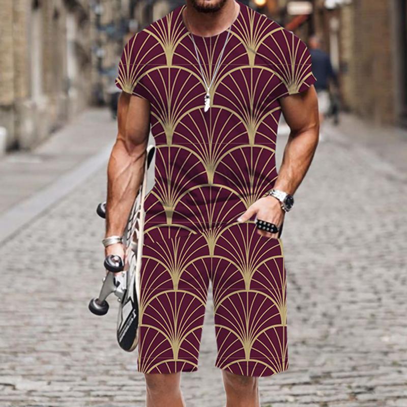 

Men's Tracksuits Summer Men's T-shirt Set Funny Short Sleeve Street O Neck 3D Printed 2022 Beach Sportswear Luxury Harajuku Outfit TopsM, At333jiaadk152