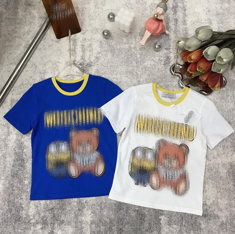 

Children Summer Boy Girl T-Shirt Pure Cotton Color Matching Unisex Outdoor Leisure Sandbeach Cartoon Pattern Childrens Short Sleeve Size 100-150, No clothes (not for individual sale)