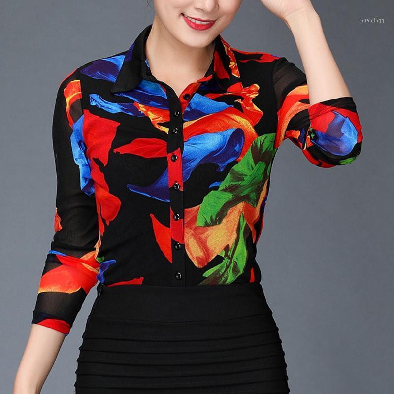 

Arrival Women Clothes Shirts , Flower Tops And Blouses For Woman Womens Long Sleeve 4xl Floral Print Blouse Top Shirt Women, As pic