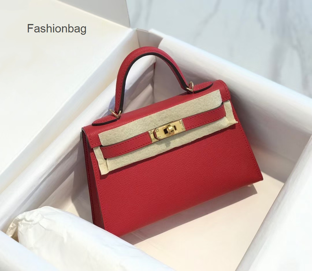 

20cm Mini Woman 2022 Bag Kellies Bags Hermee Epsom Leather Manual Classic 19cm One Shoulder H-family Messenger KelIy J5PDkellys, Red