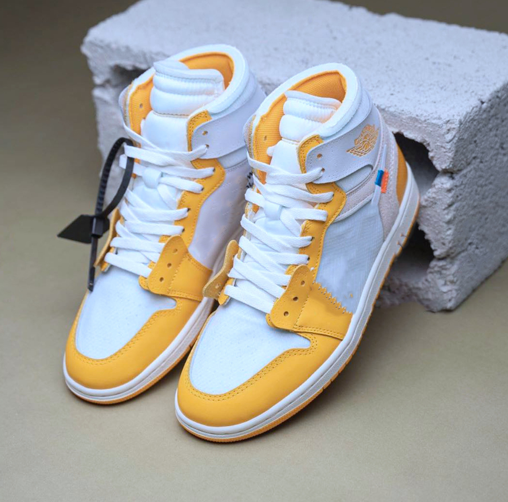 

1 High Canary Yellow UNC 1 Power Retro Basketball Shoes Men Women Sneakers, 02