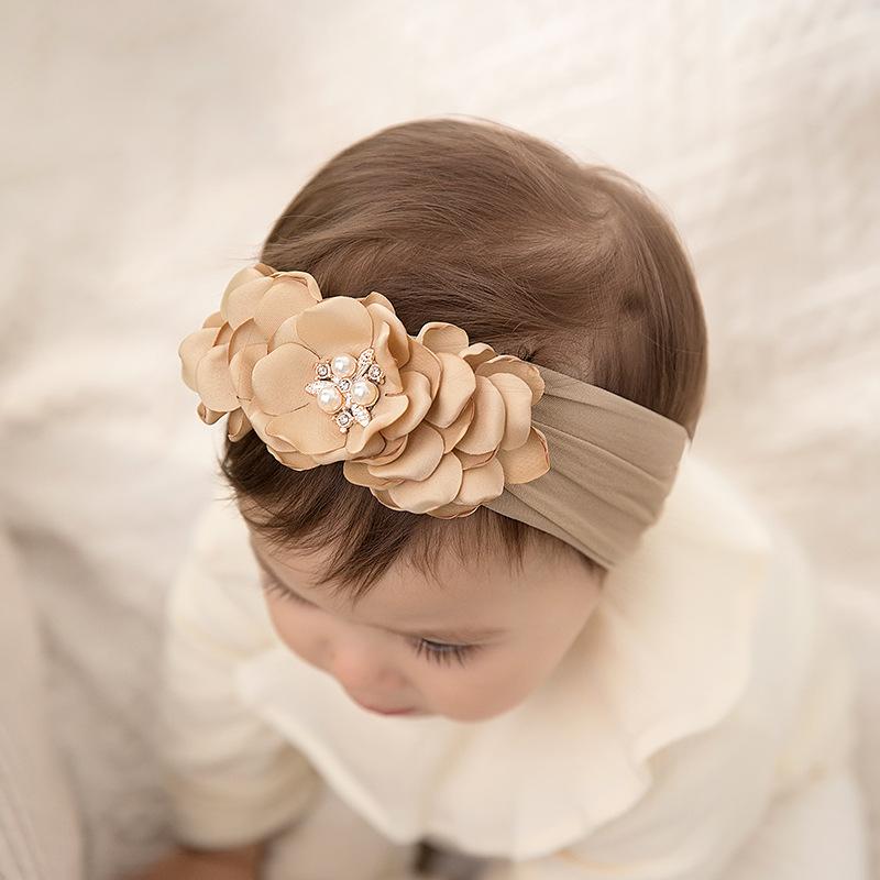 

Hair Accessories Baby Girl Headband Head Flower Toddle Born Elastic Princess Hairbands Kids Pearl Fresh Style Cute Headwear Gifts 0-6YHair