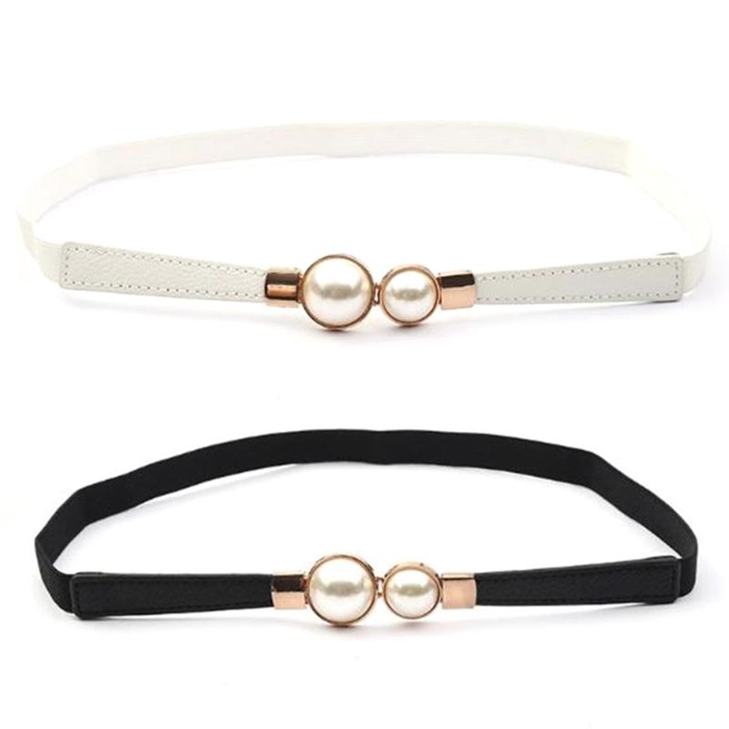 

Belts Punk Waist Belly Chain Belt For Women Faux Leather With Pearl Buckle Decor Night Club Dance Party Body SuppliesBelts, White