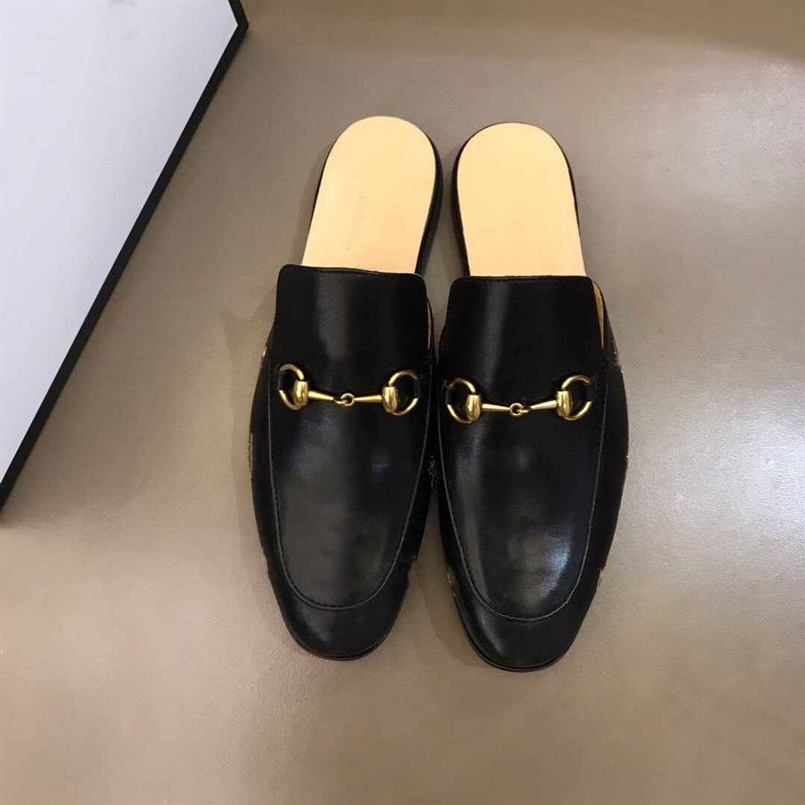 

2021 The latest classic men's leather flat shoes Princeton embroidered slippers casual mule and tiger snake bee size 38-45 R1307u
