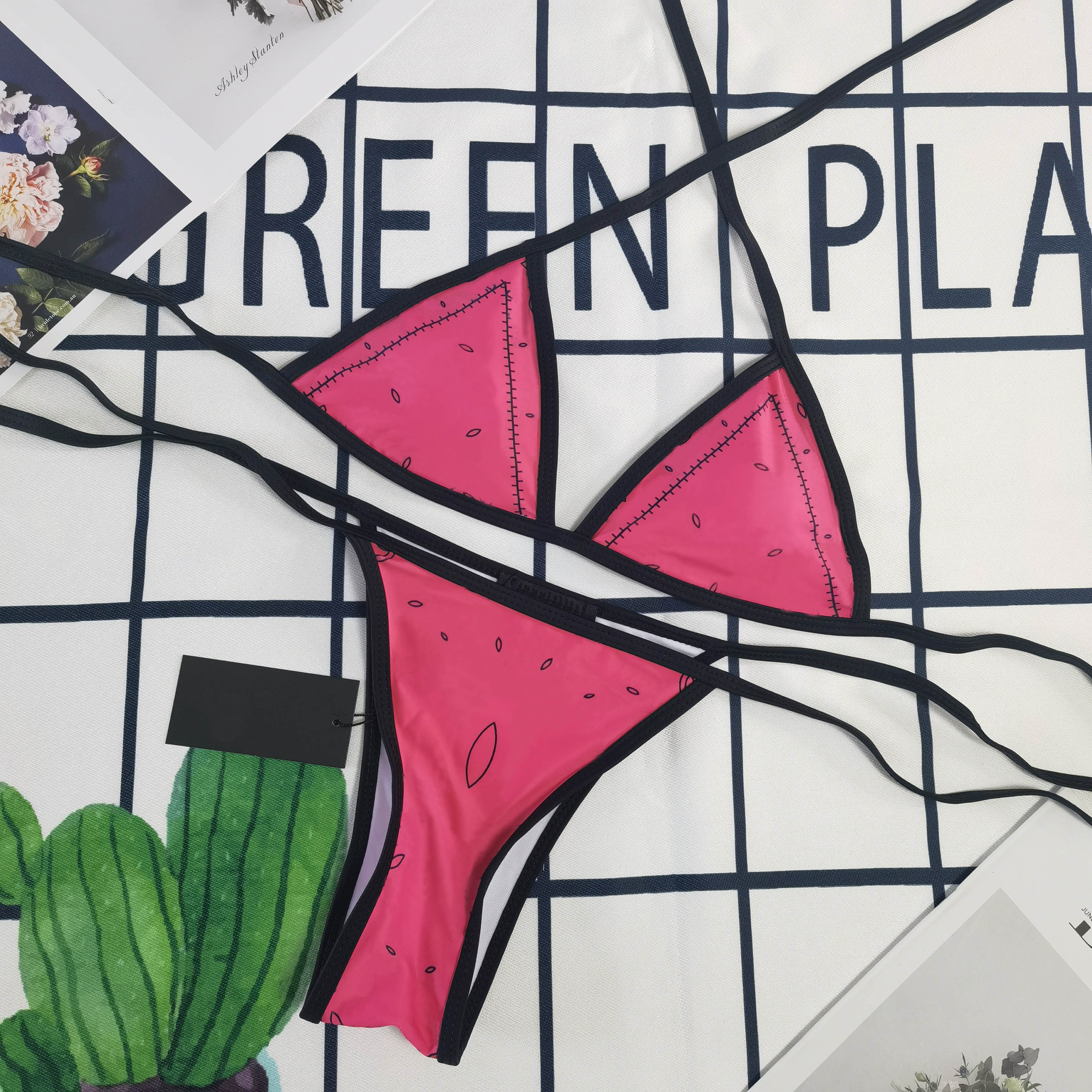 

Red Triangl Bikinis Designer Woman Two Piece Triangl Swimwear Letter Swimsuits Crystal Summer Swimwear Beach Luxury Bathing Suits, More