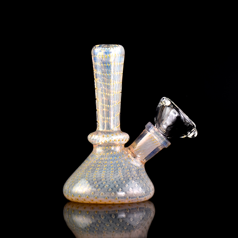 

3.7 inches straight tube hookah mini beaker bong with diffused downstem percolator and 10mm female joint and pink color