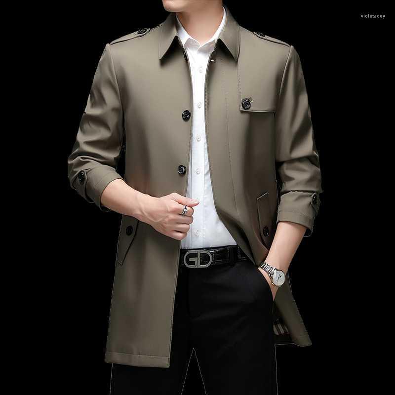 

Men's Trench Coats 7XL Spring Autumn Business Long Jacket 2022 Casual Windbreaker Men Coat Fashion Overcoat Viol22, Navy blue