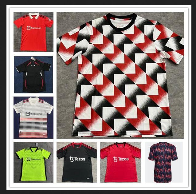 

21 22 23 SANCHO soccer jerseys PLAYER #7 Fans Player version BRUNO MANs FERNANDES LINGARD POGBA RASHFORD football shirt 2022 2023 men kids kit