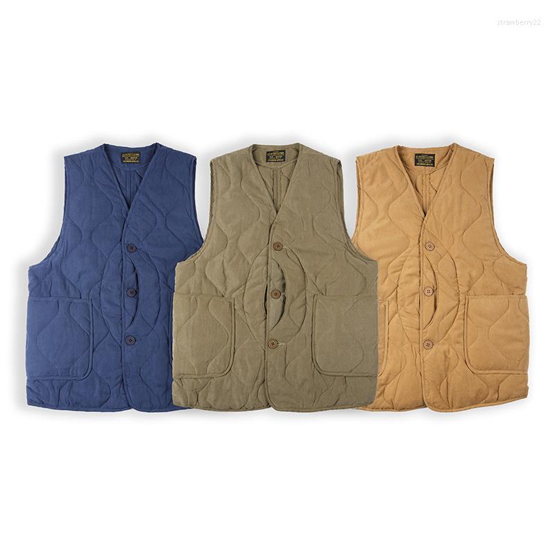 

Men' Vests Winter Retro Casual Multi-pockets Jacket Vest Men Thicken Outdoor Hunting Waistcoat Male V-Neck Warm Liner Sleeveless Coat Stra2, Khaki