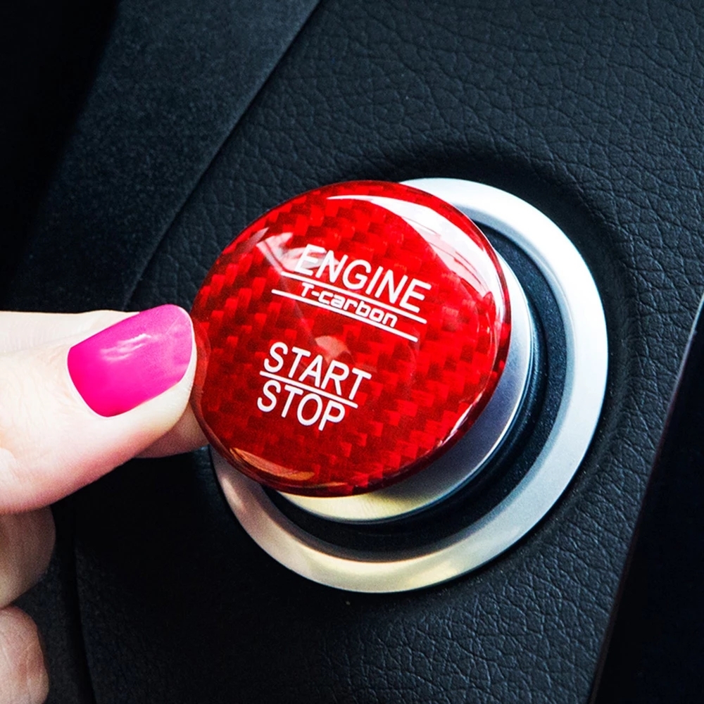 

Carbon Fiber Car Engine Start Stop Button Decorative Sticker Cover For Mercedes Benz C E W176 W246 W205 C117 GLC X253 AMG ML GLE