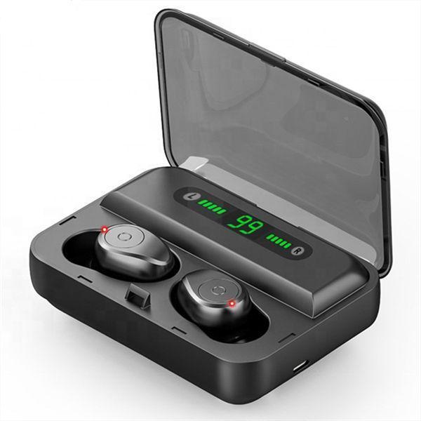 

sunglasses Free New Generation TWS F9-5 Wireless Bluetooth Head phone V5.0 Mini Smart Touch Headphone LED displays 1200 mA power to wear miniature, Black