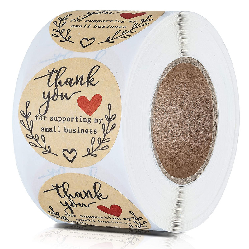 

Thank You Adhesive Sticker Leaf Plant Round 500 PCS 1.5 Inch 3.8cm Labels per Roll 1222480