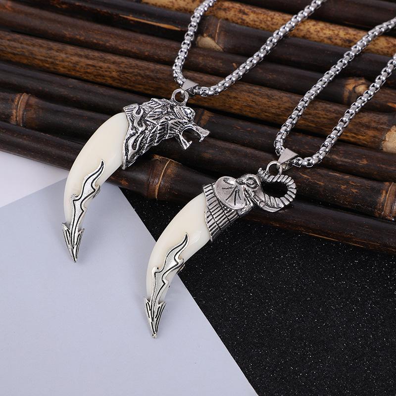 

Personality Necklace Men's and Ivory Pendant Accessories Pendant Student Ornaments Lovers Gift Trend