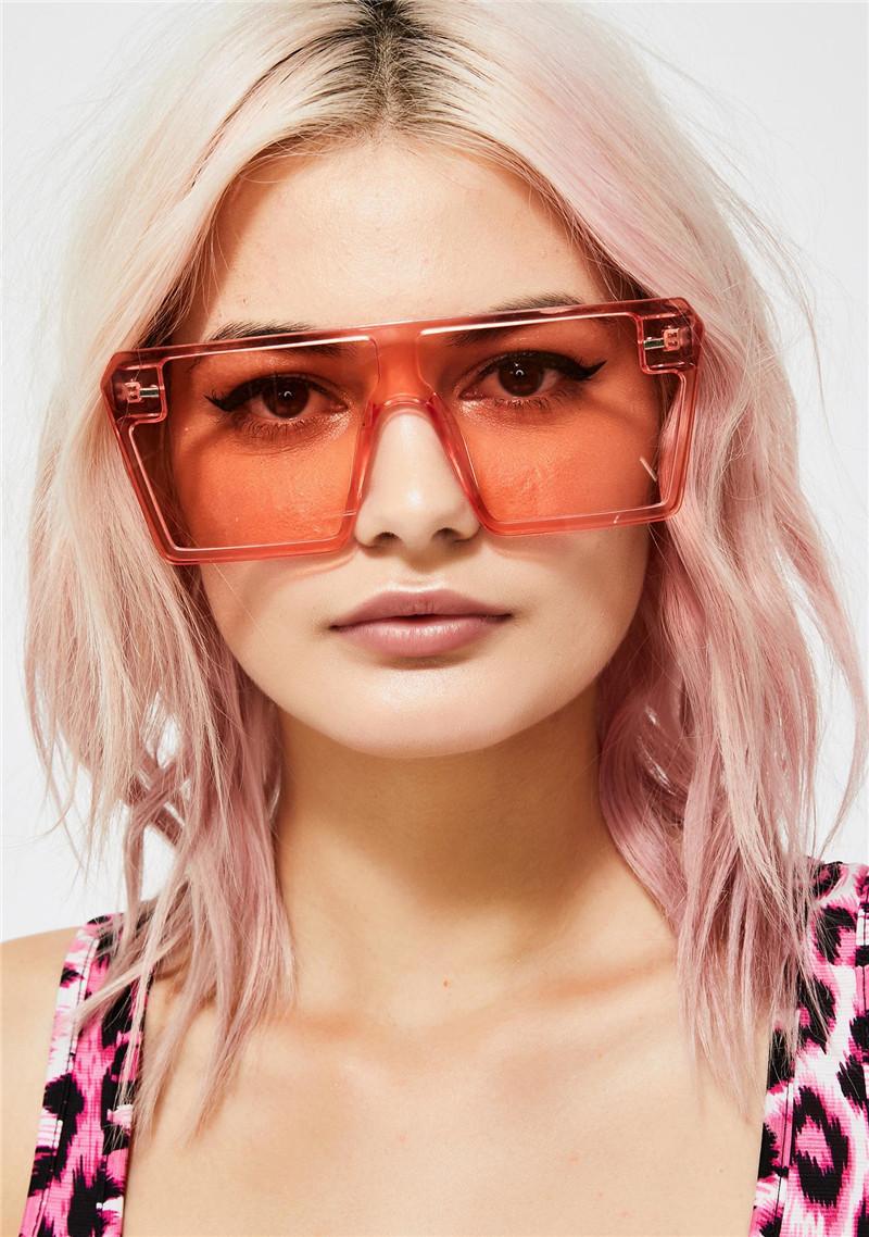 

Sunglasses 2022 Fashion Women Brand Designer Female Flat Top Oversize Vintage Sun Glasses For Eyewear, White;black