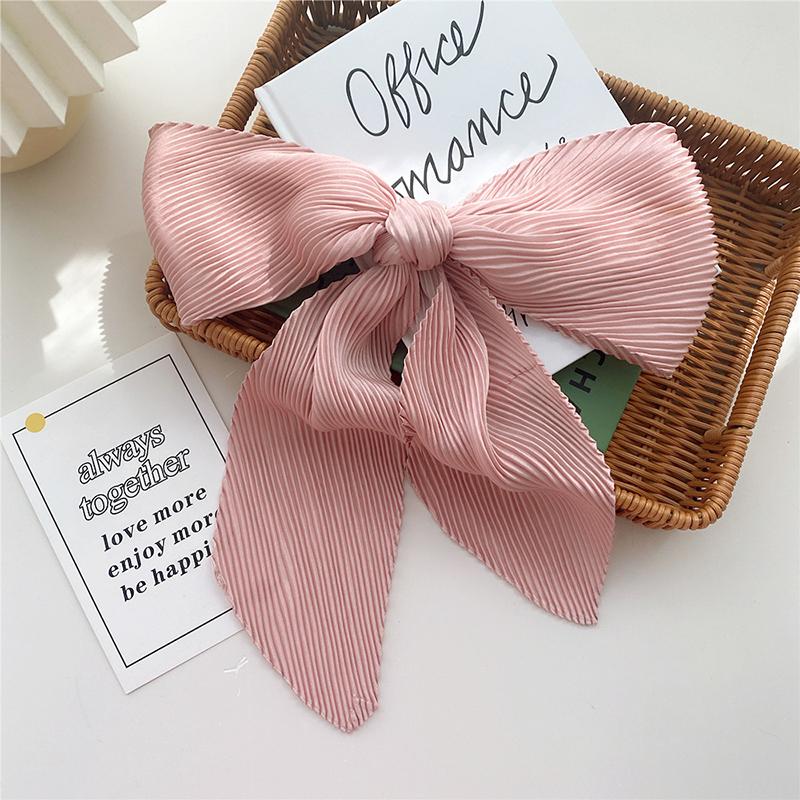 

Scarves Pleated Women Satin Scarf Neckerchief Ribbon Square Skinny Hair Tie Band Bag Neck Female Design Print Long Scarfs