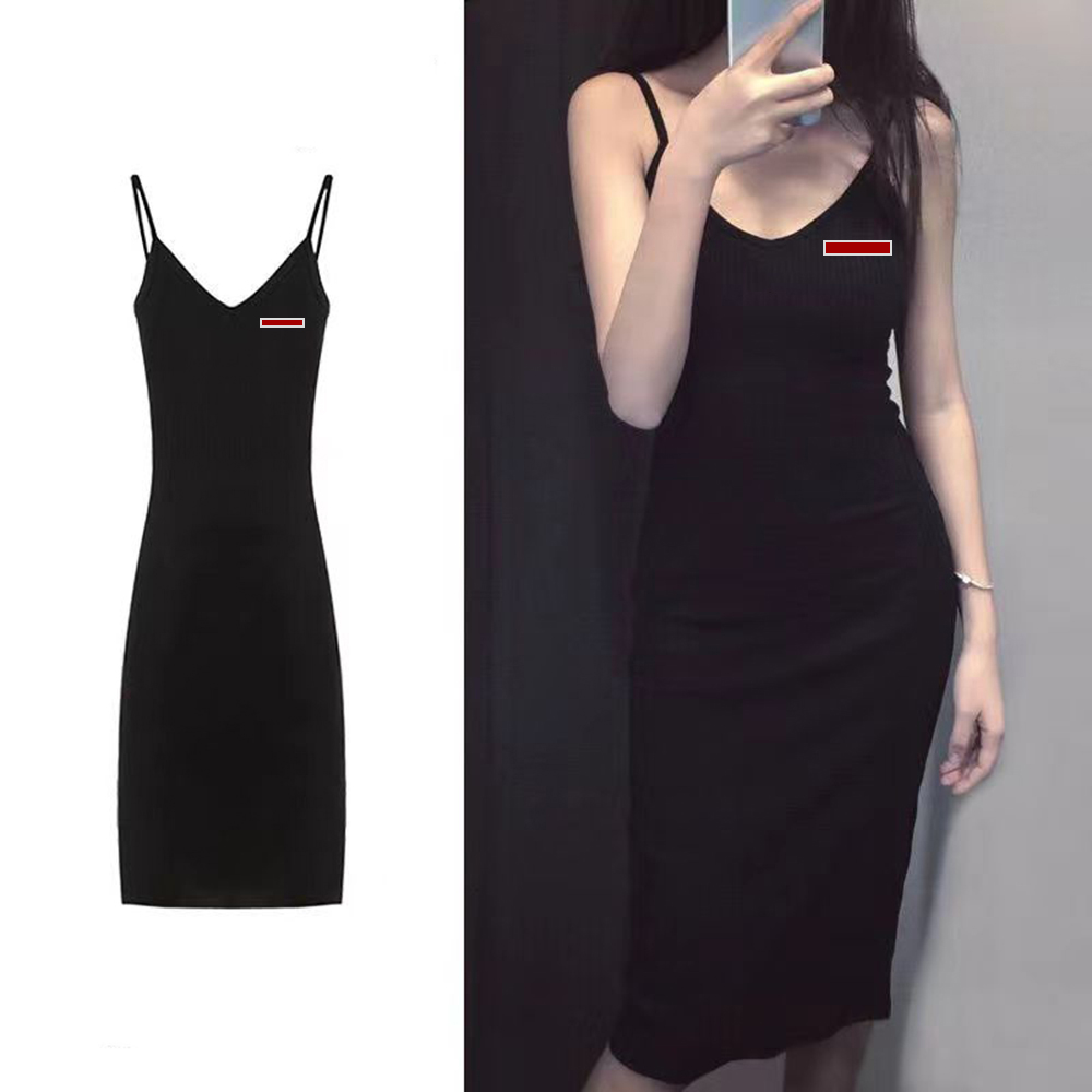 Woman Casual Dresses Sleeveless With Thin Sling Summer Womens Slim Dress Designer Women Long Tees S-2XL-image-872905259
