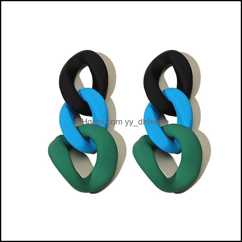 

Dangle Chandelier Earrings Jewelry Resin Rubber Effect Exaggerated Retro Bohemian Big Chains Earring Colorf Chain Pendant Ear Female Gift