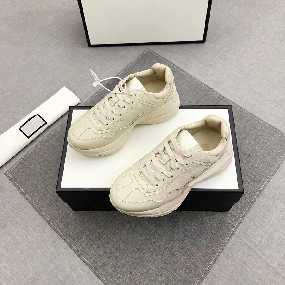 Chaussures de marque Rhyton Sneakers Beige Ophidia femmes Baskets Vintage Luxury Chaussures Designers de chaussures pour femmes Marmont Sneaker a