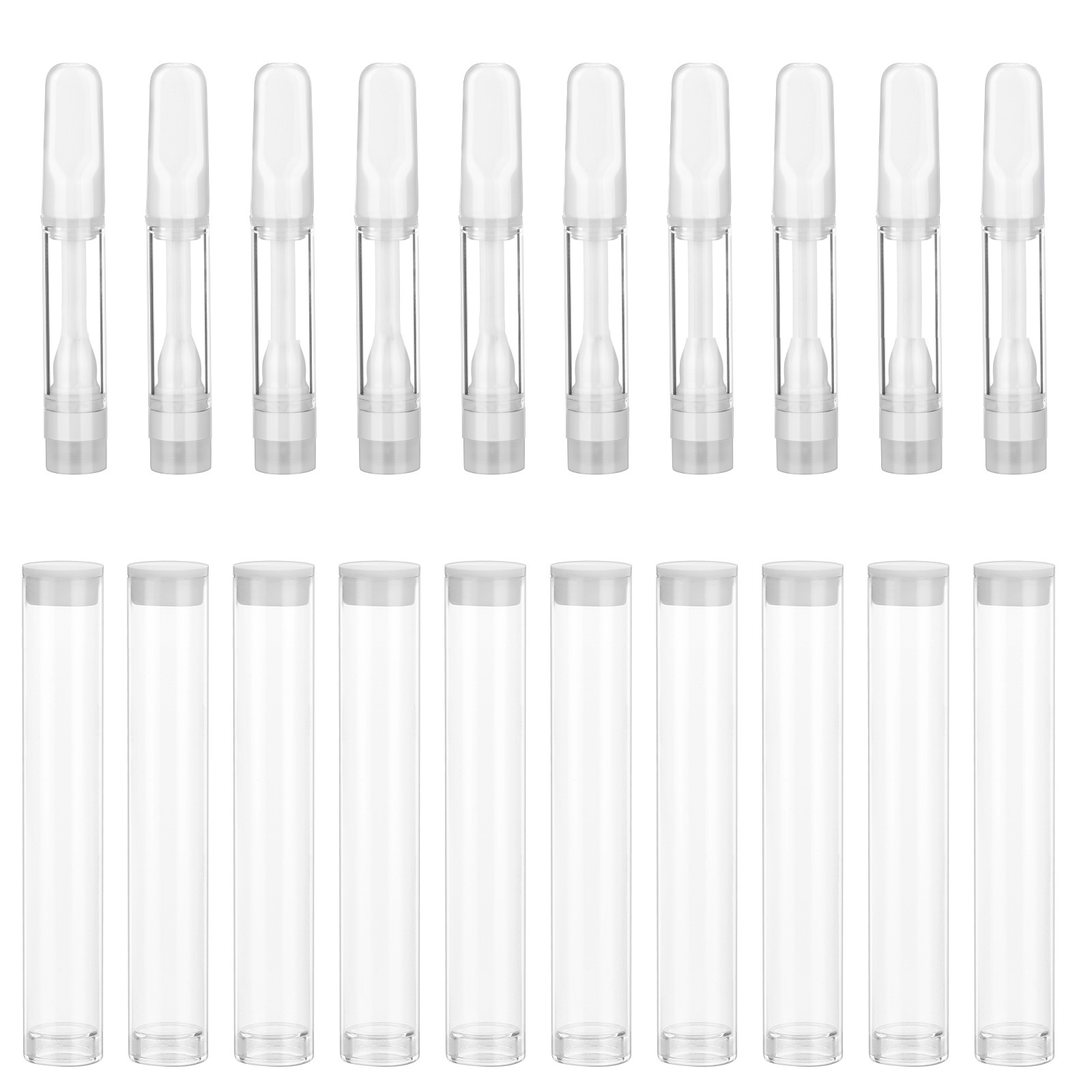 

Retail Full Ceramic atomizer Disposable Cartridges 1.0ML/0.5ML Empty Vape Carts With Tube Packaging 510 Thread Thick Oil Atomzier