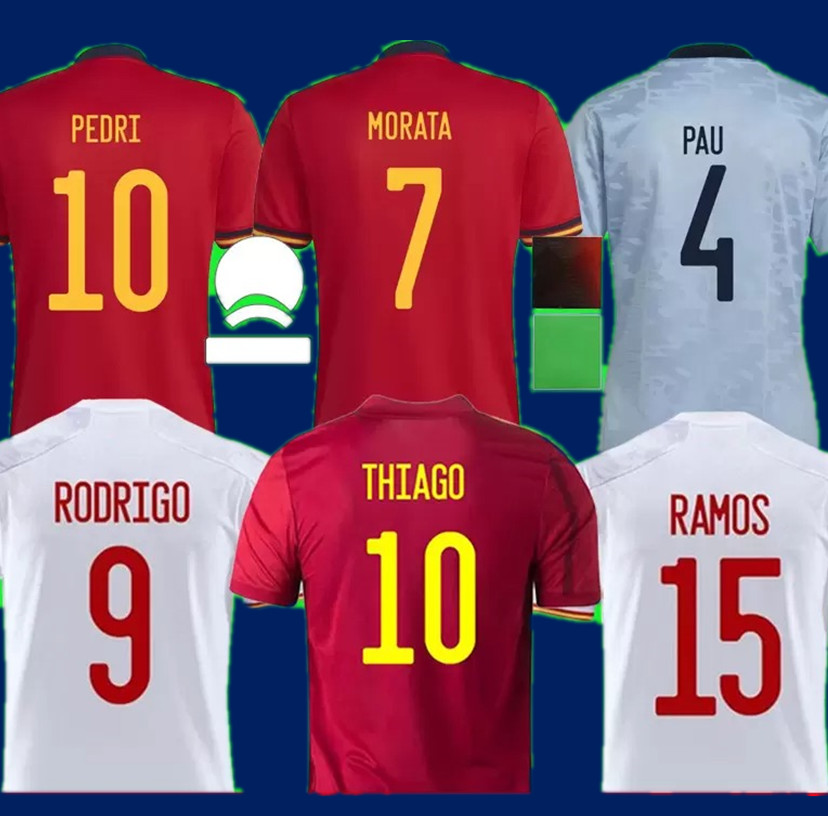 

2022 Spain soccer jersey Camiseta Espana MORATA RODRIGO TORRES PEDRI 20 21 22 Cup RAMOS THIAGO INIESTA ALBA football shirts men kids kit fans, Grey