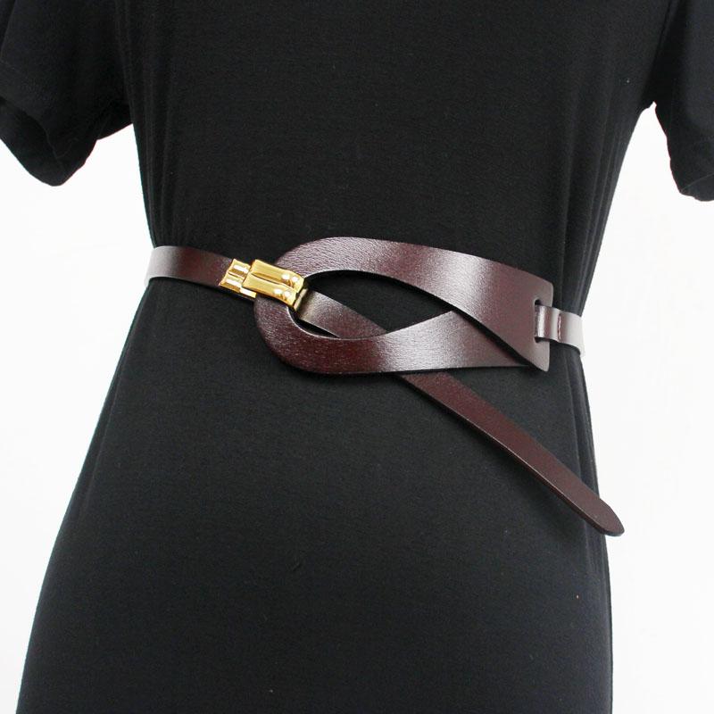 

Belts Irregular Real Leather Women Waist Belt Hook Buckle Green White Red Genuine Cow Waistband Femme Cinture Strap CommerbundBelts