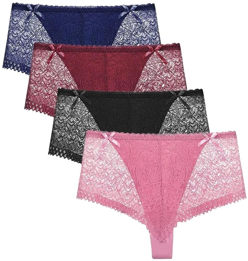

Women's Plus Size Underwear Sexy For Women Ladies Seamless Brief Womens Lace Panties 5-Pack T5FW#Women's, 5 pack 1