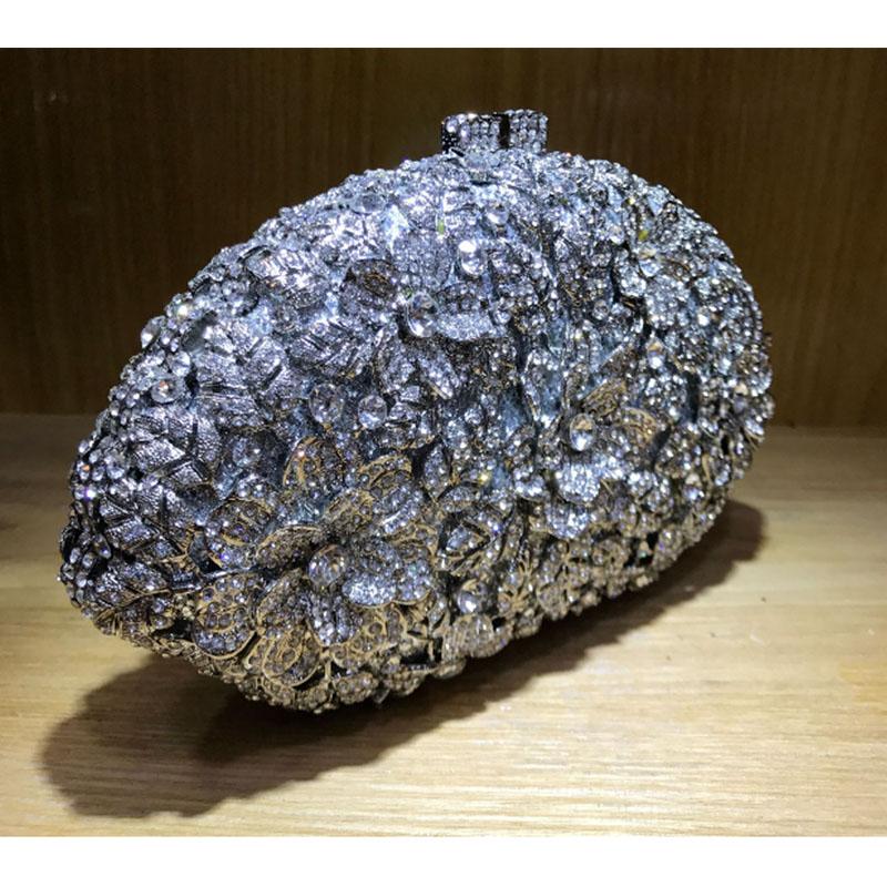 

Evening Bags Women Wedding Bag Metal Full Diamonds Purse Day Clutches Handbags Chain Shoulder Messenger Crystal BrideEvening, Blue