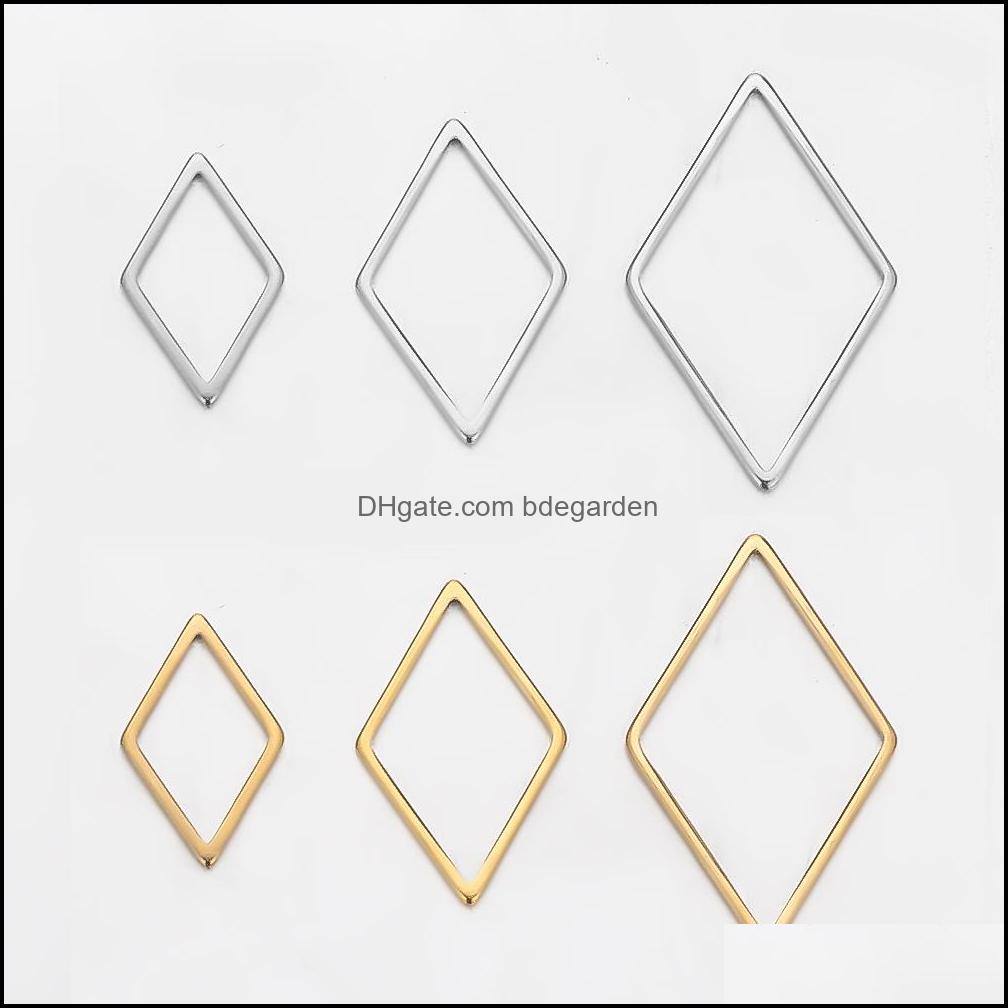 

Charms 20Pcs Stainless Steel Rhombus For Bracelet Connector Necklace Pendants Handmade Earrings Diy Jewelry Making Ac Bdegarden Dhswj