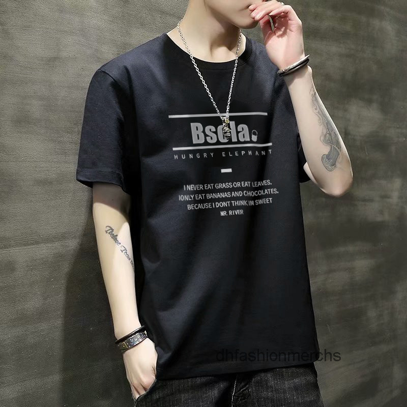 

designer t shirt mens tshirts tshirts mens street Pullover round neck top short sleeve mens summer clothes, Bso white
