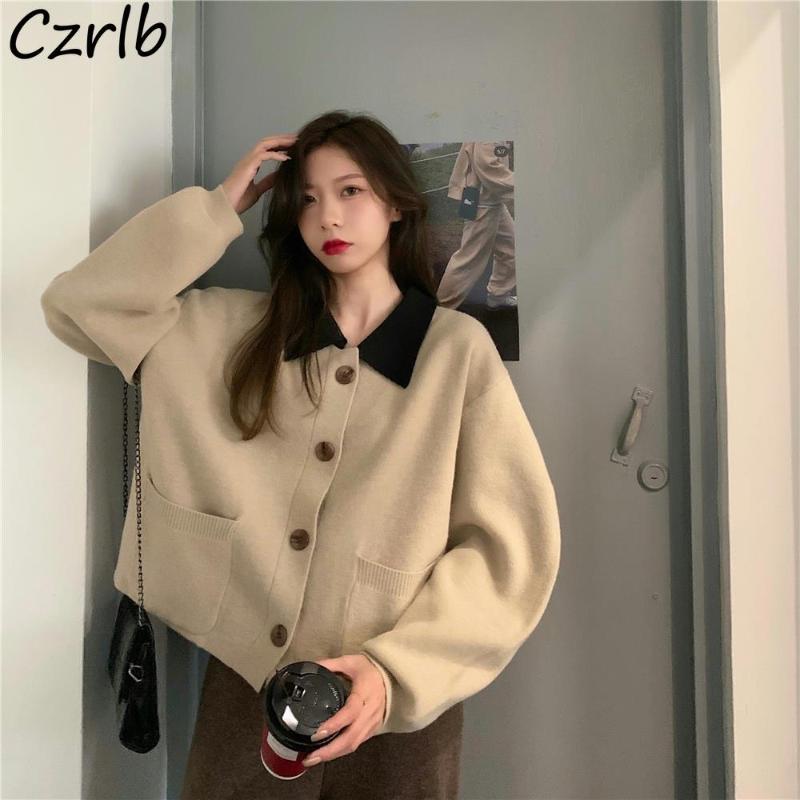 

Women's Knits & Tees Plus Size Sweaters Women Lovely Japan Style Vintage Patchwork Long Sleeve Loose Leisure Clothes Harajuku Simple Sweet C, White