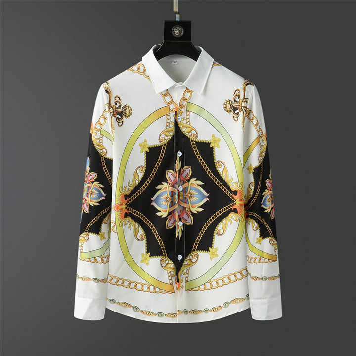 

new 22 medus Designers shirts Mens dresses Fashion T Shirts Long sleeve chain creative printing Fit T-shirts Luxurys Tops Clothes vercace shirt European 3XL/4XL