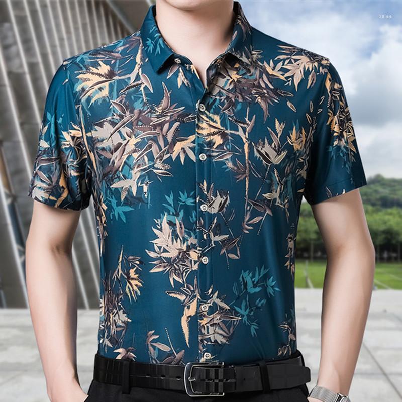 

Men's Casual Shirts Men's Shirt Ethnic Printed Summer Retro Vintage Streetwear Short Sleeves Button BeachMen's, Blue
