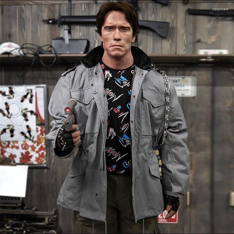 

Men's Jackets Homemade YUTU&MM Men's Clothing Terminator M-65 Field Grey JacketMen's, Gray