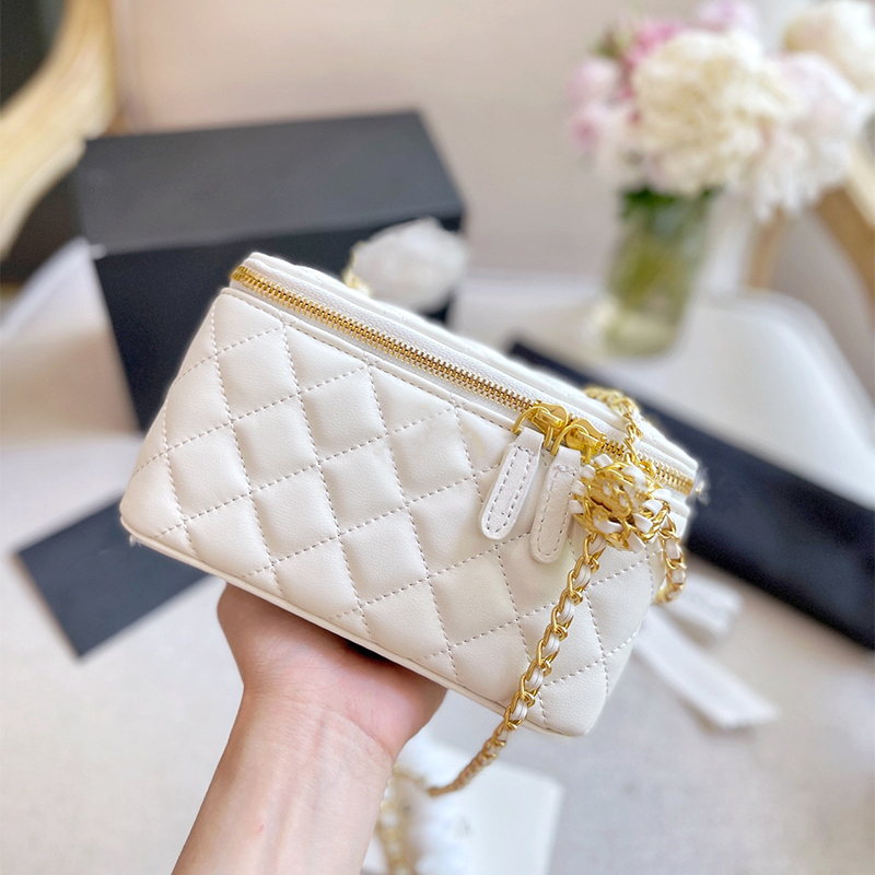 

Small golden ball chain Women fashion bag cute box bag designer handbag Luxury wallet, Black