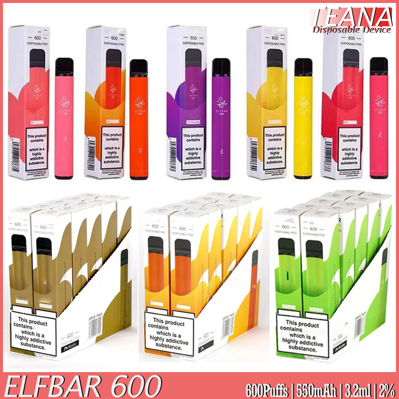 

Elfs Bar Disposable Vape 2% Strength E Cigarette 600 Puffs 550mAh 3.2ml Pre-filled Pods Cartridges Elfbar Vaporizers Portable Elfbars Mini Vapes