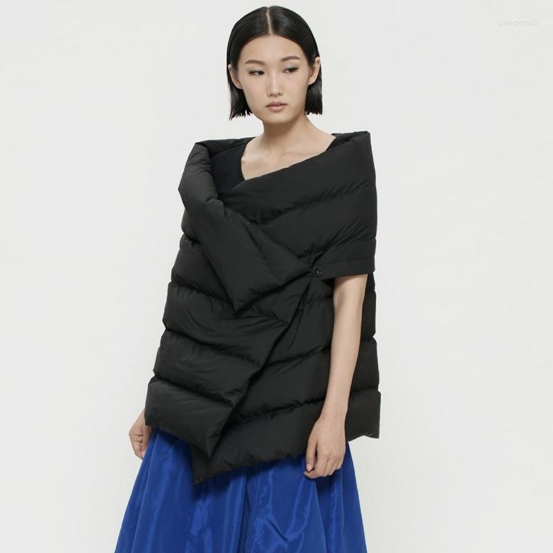 

Women's Down & Parkas 2022 Design White Duck Vest And Shawl Guin22, Black