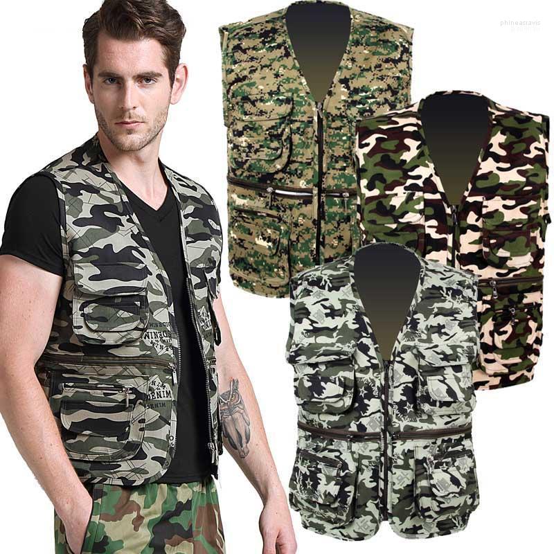 

Camoulfage Pocket Vest For Men Spring Summer Military Army Style Plus Size Waistcoat Travel Male Clothes Men's Vests Phin22, C5