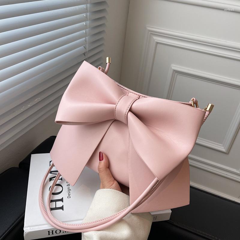 

Evening Bags Fashion Niche Design Sense Bow Small Women's Bag 2022 Net Red Single Shoulder Armpit Messenger Girl SacEvening, Black