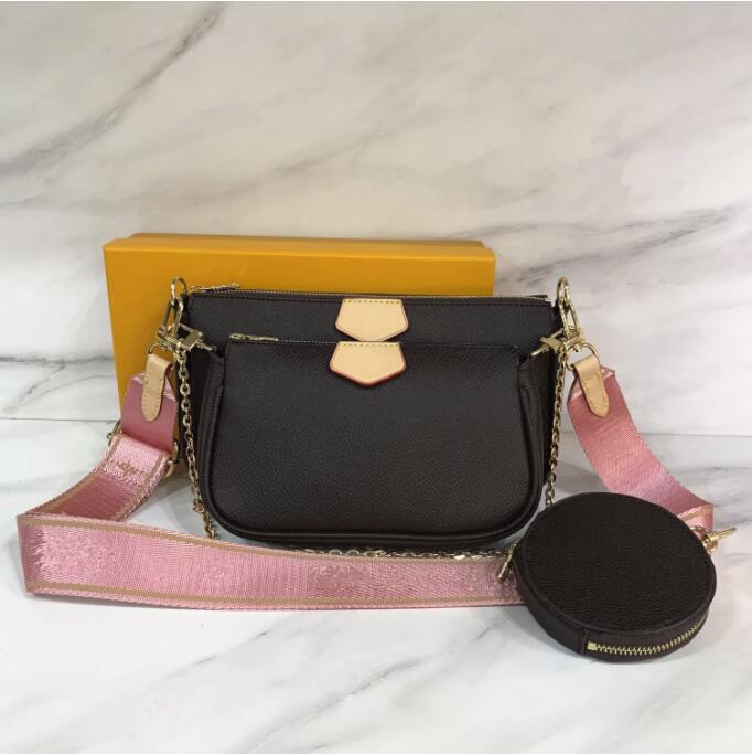 

FASHION Women Bag Handbag woman Date code Purse clutch shoulder messenger cross lady body serial number three in one flower M44813 Evening Bags #556, No box