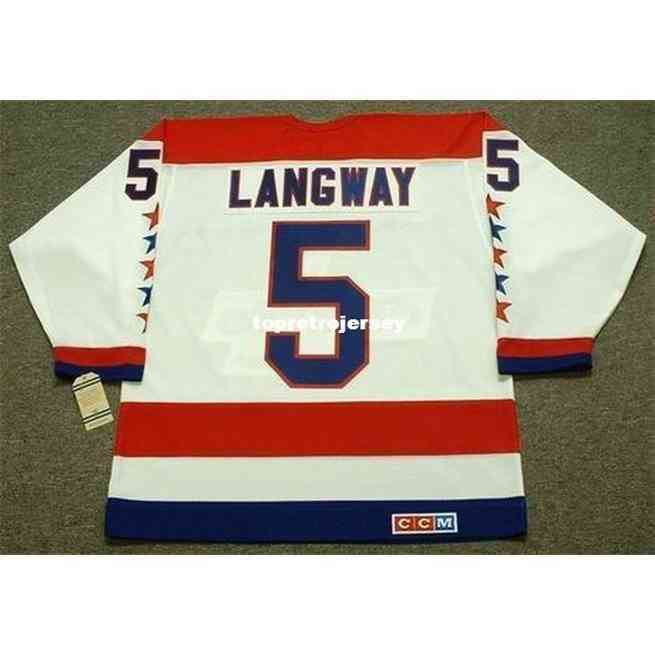

Wholesale Mens Rod Langway 1988 Ccm Vintage Home Cheap Retro Hockey Jersey, White