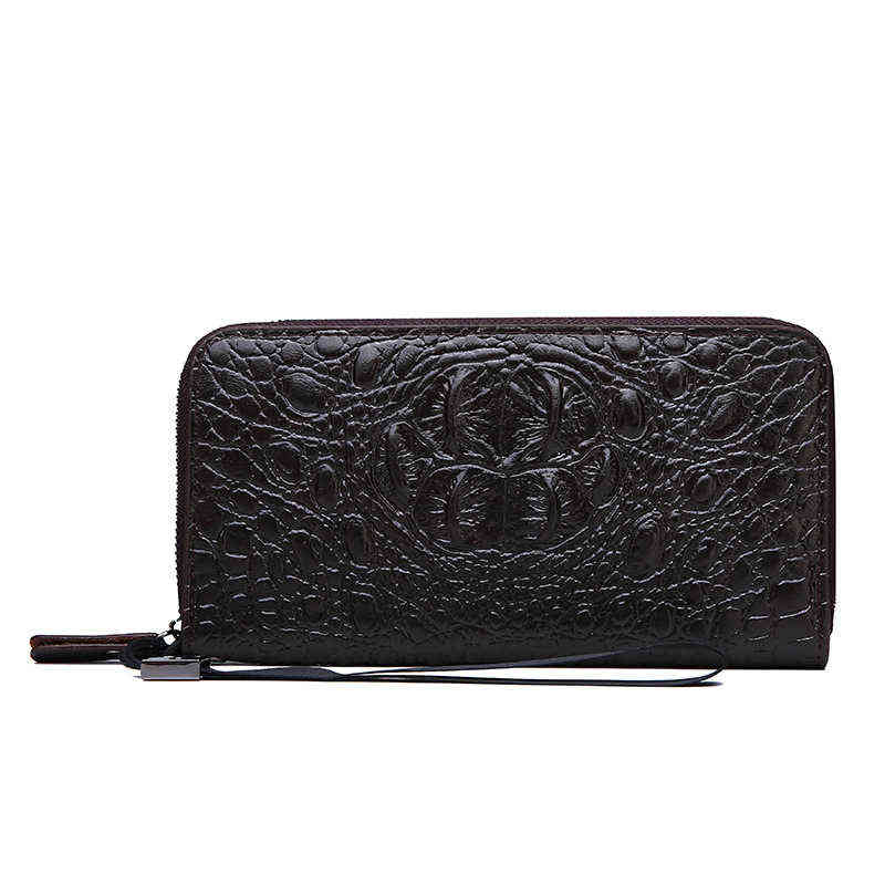 

Men's Handbag Japanese Handbag Soft Long Wallet Trendy Men's Business Wallet Mobile Phone Pattern Handbag 220718, Black 1