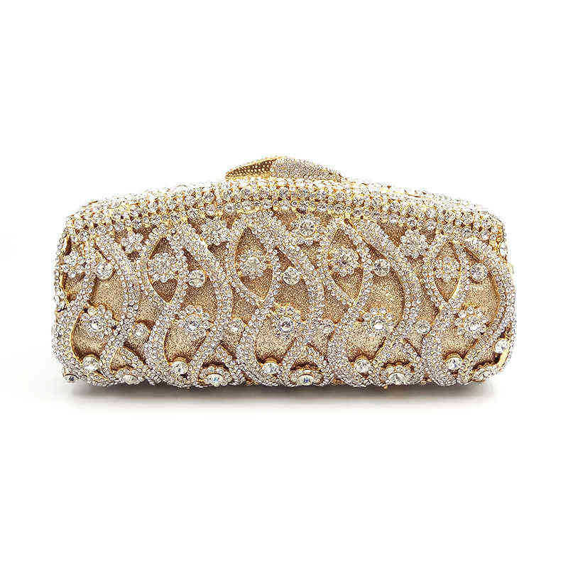 

NXY Evening Bags Luxury design clutch women evening party bag crystal long box shape purses bridal wedding diamonds clutches 220506, Send pictures