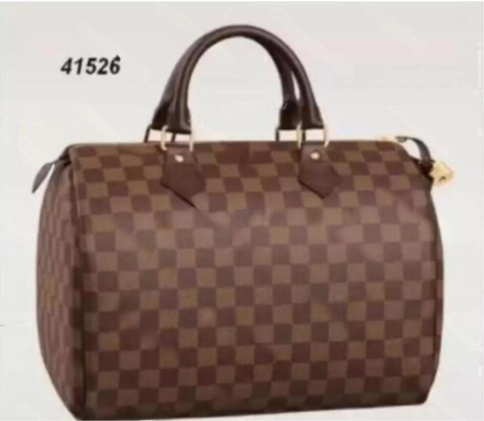

2022 Women Messenger Travel bag Classic Style Fashion bags Shoulder Bags Lady Totes handbags Speedy 30 cm With Gold lock, 9 brown flowers