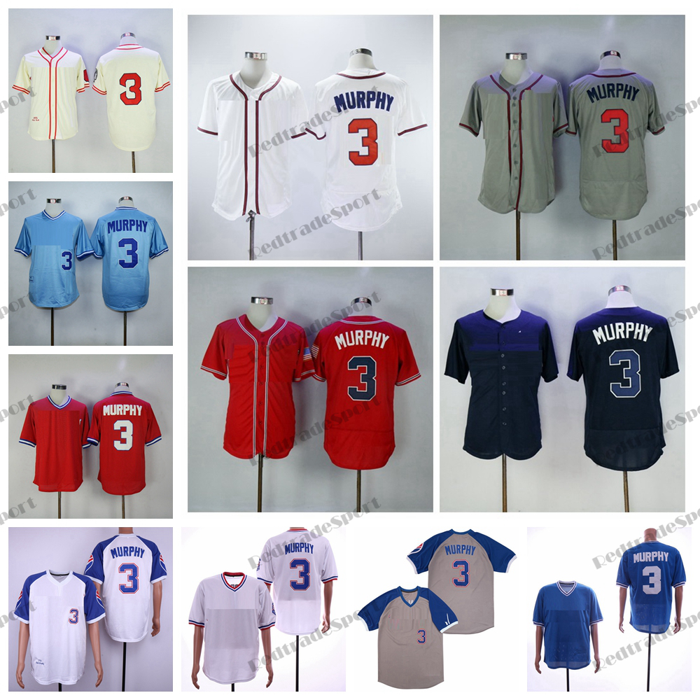 

Mens Vintage Dale Murphy #3 Baseball Jerseys 1974 Retro Stitched Jersey Atlanta Blue Red Mesh Shirts, Black blue