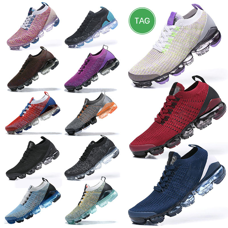 

Top Quality Vapour Classic Fly 2.0 Knit 3.0 Running Shoes Men Women Triple Black ALL White Dust Pink Midnight Navy Blue Light Purple Red Trainers Sneakers, A208