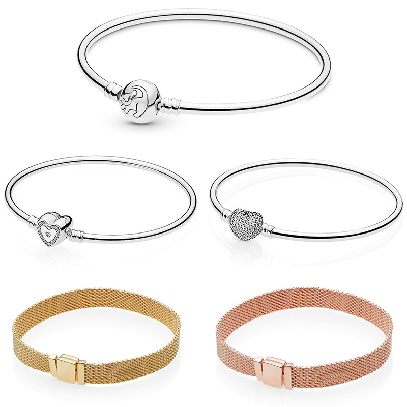 

925 Silver Charms bangle Moments Sparkling Butterfly Crystal Beads Fit Pandora Bracelet