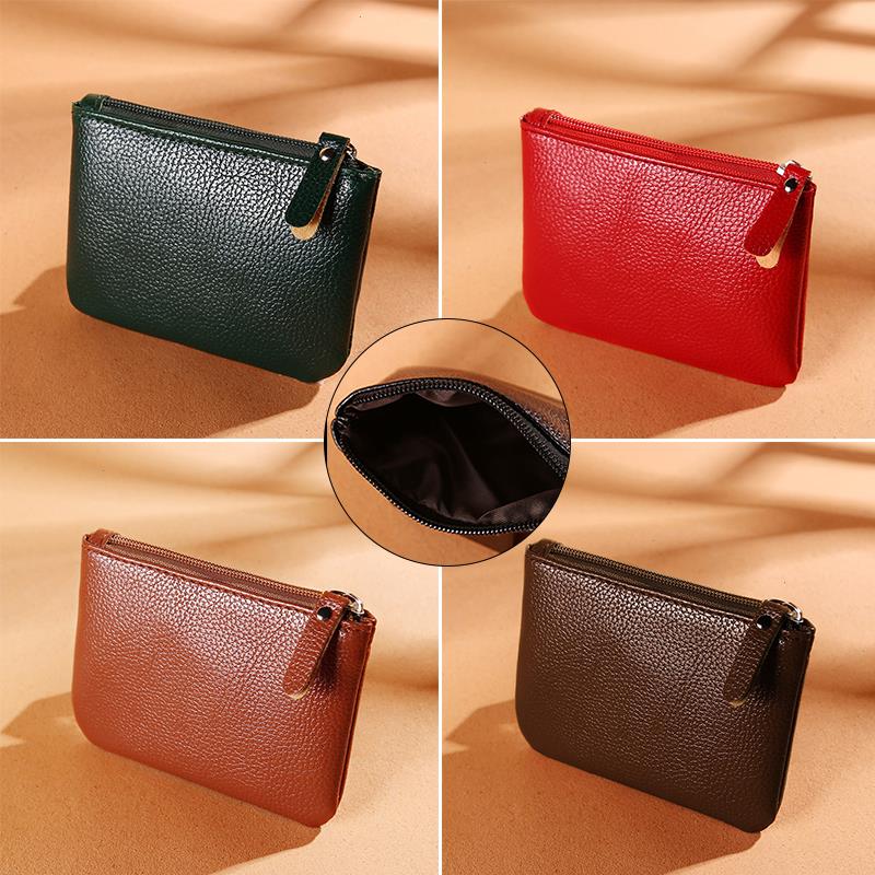 

Women Solid Color Pu Leather Coin Purse Retro Litchi Pattern Traffic Classic Crocodile Mini Zipper Bag, 02