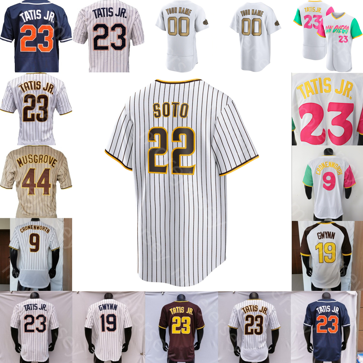 

Juan Soto Jersey Josh Bell Gwynn Fernando Tatis Jr. Cronenworth Manny Machado Joe Musgrove Yu Darvish Josh Hader Alfaro Campusano Nola Dixon Drury Azocar Profar, 2022 vibrant city connect women