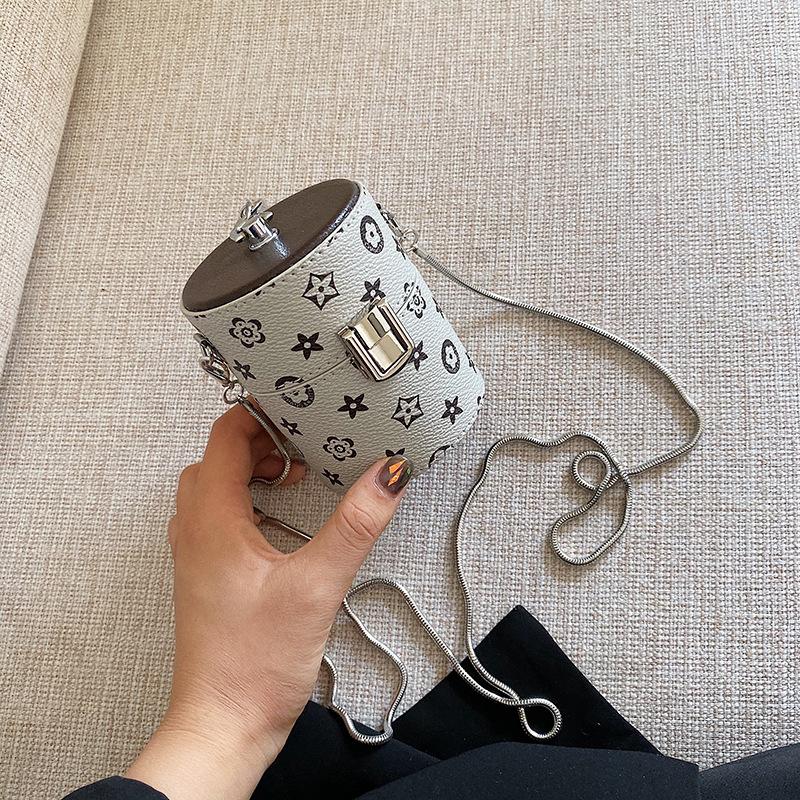 

Summer Small Women's Bag All-Match Bucket Fashion Personality Chain Shoulder Messenger Classic Print, Color3