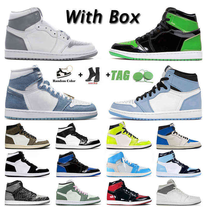 

1s Jumpman 1 1s Mens Womens Outdoor Shoes Jorda University Blue High OG Dark Mocha Panda Mid Carbon Fiber Dutch Green Sports, B47 royal blue 36-46
